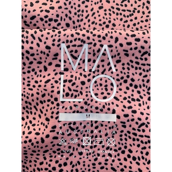 MALO Republic Baby Cheetah Print Pink High Rise Luxe Leggings Medium - Picture 6 of 6